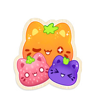 Load image into Gallery viewer, Meowchi Fruit Salad : Orange, Strawberry and Grape Kofi Pin Club Wooden Pin
