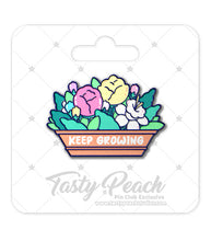 Load image into Gallery viewer, &quot;Keep Growing&quot; Floral Kofi Pin Club Enamel Pin
