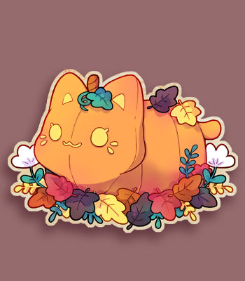 'Pumpkin Forest' Meowchi Wood Pin