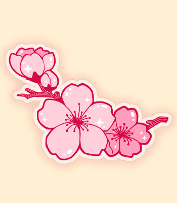 Sakura Flowers Branch Vinyl Sticker