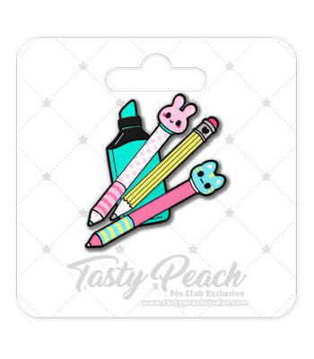 Tasty Peach Art Supplies Kofi Pin Club Enamel Pin